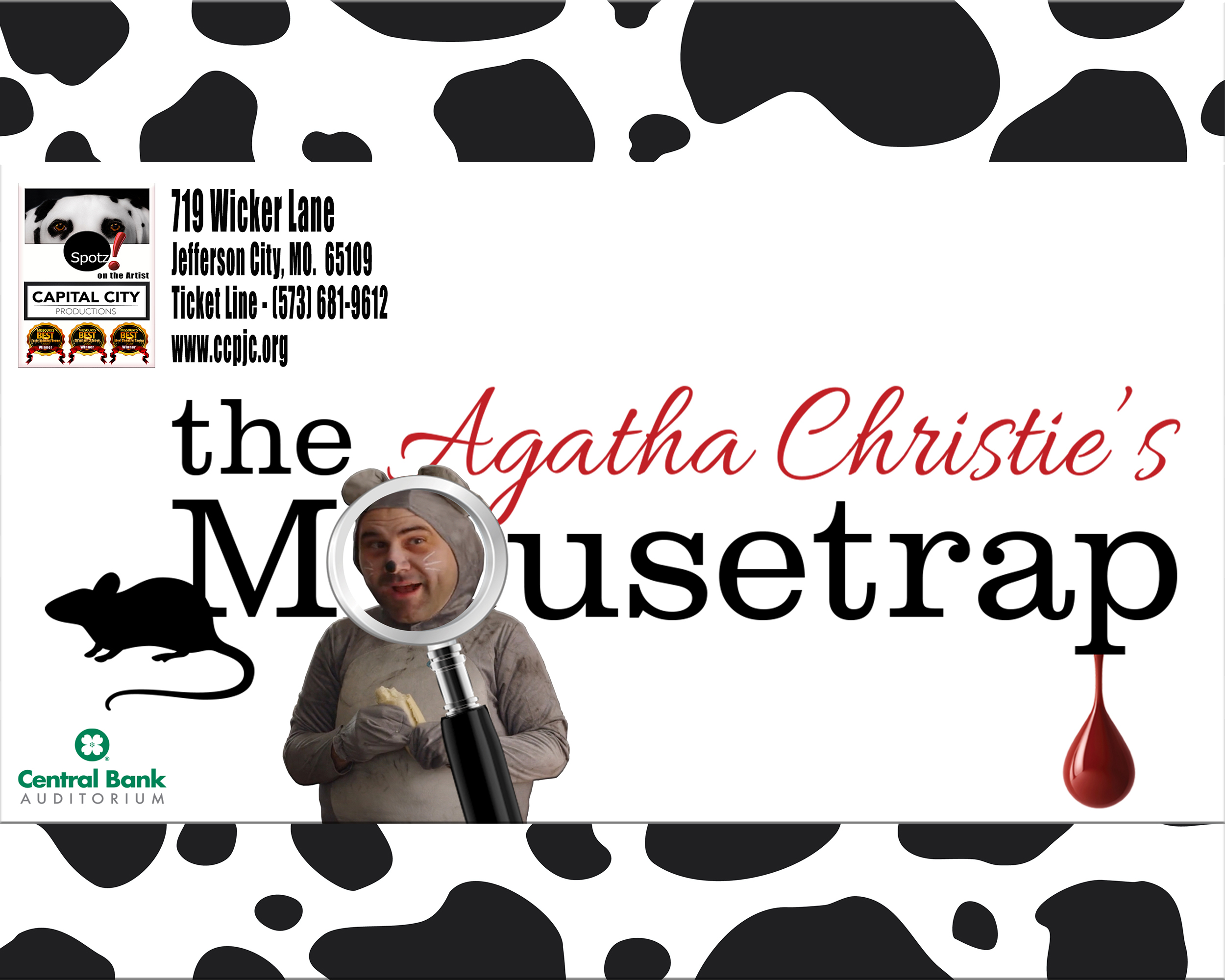 Agatha Christie's The Mousetrap New Theatre, Cardiff, 2014 Event Promo Flyer